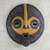 African wood mask, 'Continuation' - Yellow and Black African Hand Carved Wood Mask thumbail