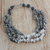 Halskette aus Achat und recycelten Glasperlen - Ghanaische handgefertigte Halskette aus Achat und recycelten Glasperlen