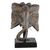 Wood sculpture, 'Elephant Head' - Hand Carved Elephant Head Sculpture on Wood Stand (image 2a) thumbail