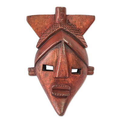 Traditional African Sese Wood Mask Hand Carved In Ghana Adom Tribute Novica