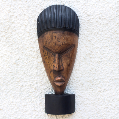 African wood mask, Obaa Pa Face