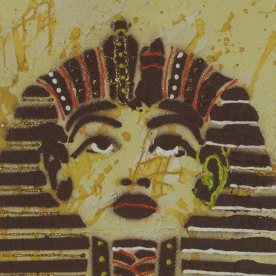 Diptych, 'Mummy Pair' - Signed Egyptian Pharaoh Diptych from Ghana