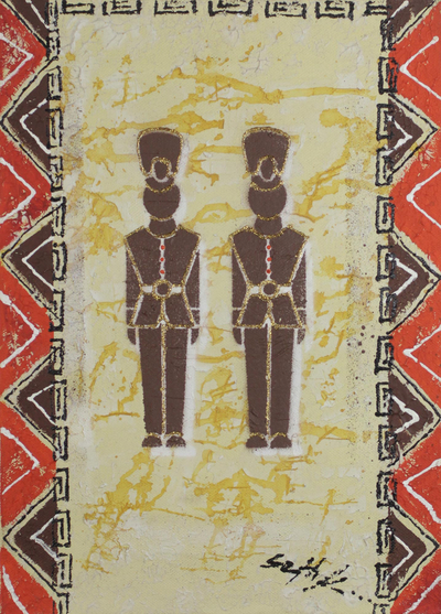 „Koti II“. - Original-Acryl auf Leinwand im westafrikanischen Stil