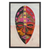 Baumwoll-Batik-Collage – Baumwollafrikanisches Maskenöl auf Baumwoll-Batik-Collage aus Ghana