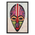 Baumwoll-Batik-Collage, „Odo Akan“ – Afrikanisches Maskenöl auf Baumwoll-Batik-Collage aus Ghana
