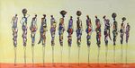 'Perfect Women' - Signed Expressionist Painting of a Group of Women from Ghana