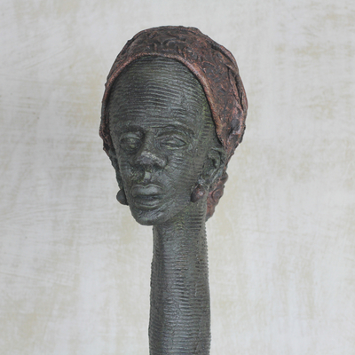 Fiberglass sculpture, 'Mother Africa III' - Fiber Glass Sculpture of an African Mother from Ghana