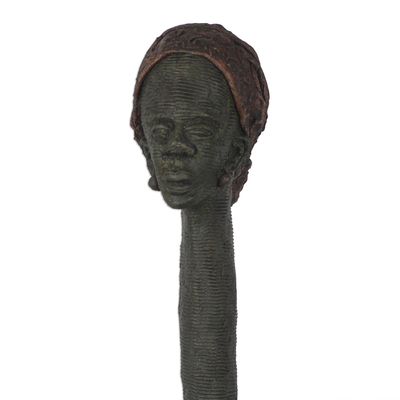 Fiberglas-Skulptur, 'Mutter Afrika III' - Fiberglas-Skulptur einer afrikanischen Mutter aus Ghana