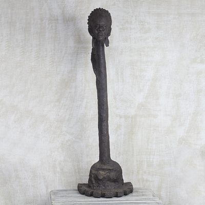 Fiberglass sculpture, 'Mother Africa IV' - Handcrafted Fiberglass Sculpture of a Woman from Ghana