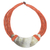 Horn pendant necklace, 'Somo' - Crescent-Shaped Horn Pendant Orange Leather Cord Necklace thumbail