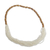 Glass and wood beaded necklace, 'Cool White Beauty' - Recycled Glass Beaded Necklace in Cool White from Ghana thumbail