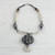 Ceramic and recycled glass beaded pendant necklace, 'Terracotta Queen' - Ceramic and Glass Beaded Pendant Necklace from Ghan (image 2) thumbail