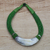 Horn pendant necklace, 'Buudu Honored' - Crescent-Shaped Horn Pendant Green Leather Cord Necklace (image 2) thumbail
