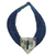 Leather and bone statement necklace, 'Posongo' - Ghanaian Blue Leather and Bone Statement Cord Necklace thumbail