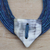 Leather and bone statement necklace, 'Posongo' - Ghanaian Blue Leather and Bone Statement Cord Necklace (image 2b) thumbail