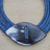 Leather and bone statement necklace, 'Masongo' - Ghanaian Blue Leather and Bone Statement Cord Necklace (image 2b) thumbail