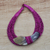 Horn pendant necklace, 'Zacsongo' - Boomerang Horn Pendant Magenta Leather Cord Necklace thumbail