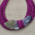 Horn pendant necklace, 'Zacsongo' - Boomerang Horn Pendant Magenta Leather Cord Necklace (image 2b) thumbail