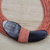Horn pendant necklace, 'Tuumsongo' - Boomerang Horn Pendant Orange Leather Cord Necklace (image 2b) thumbail
