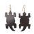 Ebony wood dangle earrings, 'Crocodile' - Ebony Wood Crocodile Dangle Earrings from Ghana