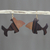 Ebony wood dangle earrings, 'Brown Fish' - Ebony Wood Fish Dangle Earrings from Ghana thumbail