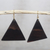 Ebony wood dangle earrings, 'Triangle Sophistication' - Triangular Ebony Wood Dangle Earrings from Ghana (image 2) thumbail