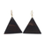 Ebony wood dangle earrings, 'Triangle Sophistication' - Triangular Ebony Wood Dangle Earrings from Ghana thumbail