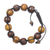 Wood beaded bracelet, 'Lively Shades' - Adjustable Sese Wood Beaded Bracelet from Ghana (image 2a) thumbail