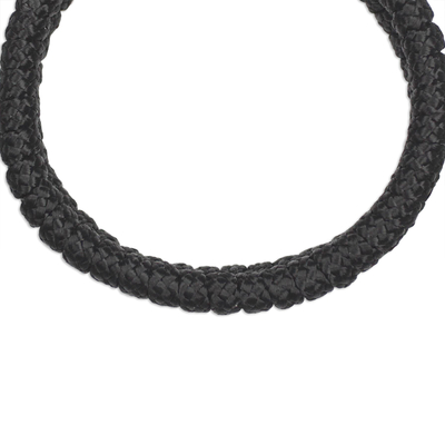 Braided cord bracelet, 'Green Pop' - Adjustable Braided Cord Bracelet from Ghana