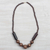 Wood beaded necklace, 'Coffee Beauty' - Brown Sese Wood Beaded Necklace from Ghana thumbail