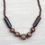 Wood beaded necklace, 'Coffee Beauty' - Brown Sese Wood Beaded Necklace from Ghana (image 2b) thumbail