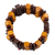 Wood beaded stretch bracelet, 'Forest Beauty' - Beaded Natural Sese Wood Multi-Layered Stretch Bracelet
