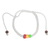 Braided cord bracelet, 'Colorful Joy' - White Braided Cord Bracelet with Plastic and Wood