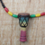 Halskette mit Anhänger aus Holzperlen - Djembe-Trommel-Holzperlen-Anhänger-Halskette aus Ghana