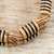 Recycled plastic beaded bracelet, 'Sensational Stripes' - Two Layer Recycled Plastic Beaded Striped Stretch Bracelet (image 2b) thumbail