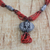 Ceramic and recycled glass beaded pendant necklace, 'Terracotta Dream' - Ceramic and Glass Beaded Pendant Necklace in Red from Ghana (image 2b) thumbail