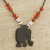 Ebony wood beaded pendant necklace, 'Rustic Elephant' - Ebony Wood Elephant Beaded Pendant Necklace from Ghana (image 2b) thumbail