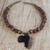 Ebony wood and recycled glass beaded pendant necklace, 'Good Africa' - Africa-Themed Ebony Wood and Recycled Glass Pendant Necklace (image 2) thumbail