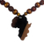 Ebony wood and recycled glass beaded pendant necklace, 'Good Africa' - Africa-Themed Ebony Wood and Recycled Glass Pendant Necklace (image 2b) thumbail