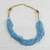 Glass beaded necklace, 'Sprightly Sky' - Recycled Glass Beaded Necklace in Sky Blue from Ghana thumbail