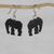 Ebony dangle earrings, 'Elephant Glamour' - Handmade Ebony Wood Elephant Dangle Earrings from Ghana (image 2b) thumbail