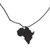 Ebony wood pendant necklace, 'African Continent' - Ebony Wood African Continent Pendant Necklace from Ghana