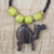 Ebony wood and recycled glass beaded pendant necklace, 'On Dry Land' - Ebony Wood and Glass Camel Pendant Necklace from Ghana (image 2) thumbail
