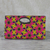 Cotton clutch handbag, 'Starry Delight' - Handmade Pink and Yellow Star Cotton Clutch Bag from Ghana