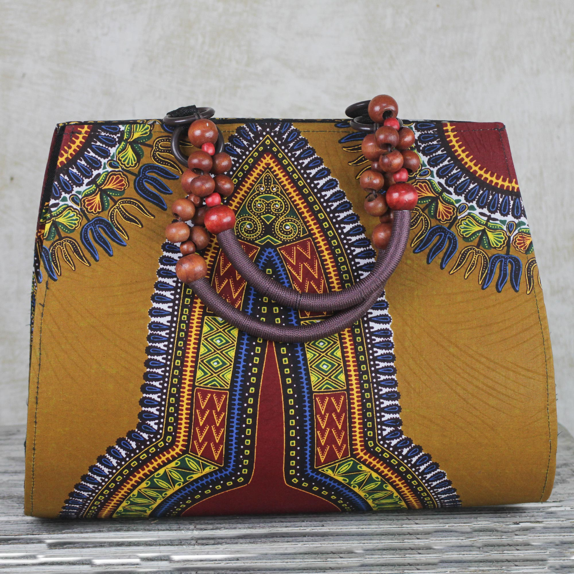 Handmade 100% Cotton Dashiki Style Handle Handbag from Ghana - Dashiki ...