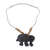 Wood pendant necklace, 'Wild Elephant' - Handmade Wood Beaded Pendant Elephant Necklace from Ghana thumbail