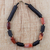 Agate beaded necklace, 'Dzine' - African Agate and Recycled Glass and Plastic Beaded Necklace
