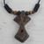 collar con colgante de cuentas de madera - Collar ajustable con colgante de cuentas de madera de Sese de Ghana