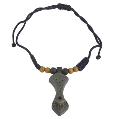 Wood pendant necklace,