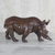 Ebony wood sculpture, 'Roaming Rhino' - Ghanaian Artisan Handcarved Ebony Wood Rhinoceros Sculpture